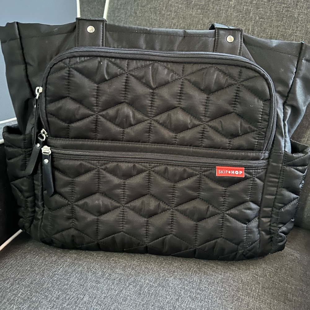 Skip Hop Black Quilted Diaper Bag